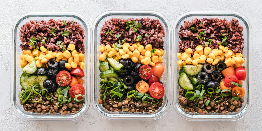 lunch in meal prep containers