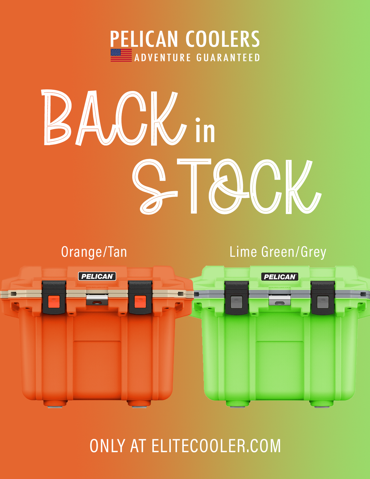 Lime Green/Grey and Orange/Tan: Back in Stock!