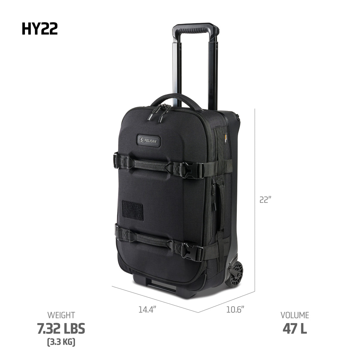 HY22&quot; Aegis - Carry-On Hybrid Rolling Luggage