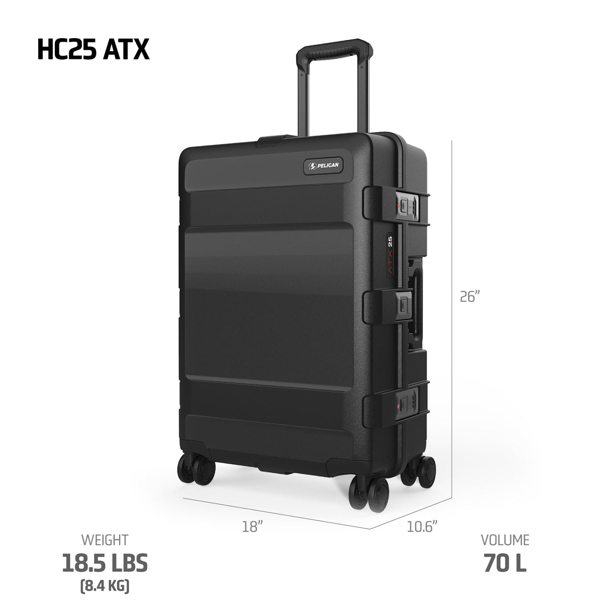 ATX 25&quot; - Check-In Medium Hard Rolling Luggage