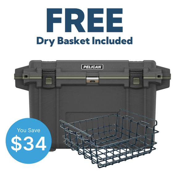 Pelican 70QT Elite Cooler - FREE Dry Basket - Shop Pelican Coolers