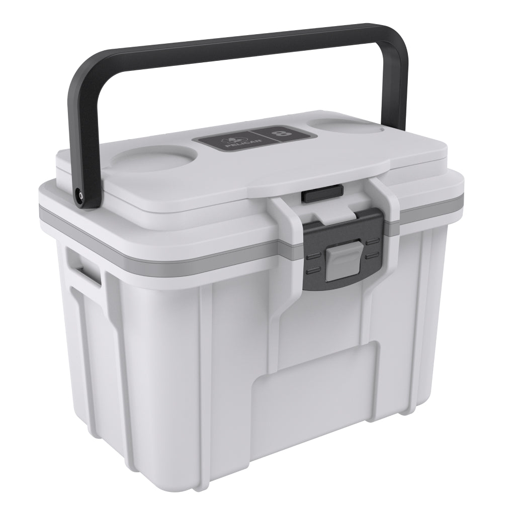 White / Grey Pelican 8QT personal cooler &amp; dry box