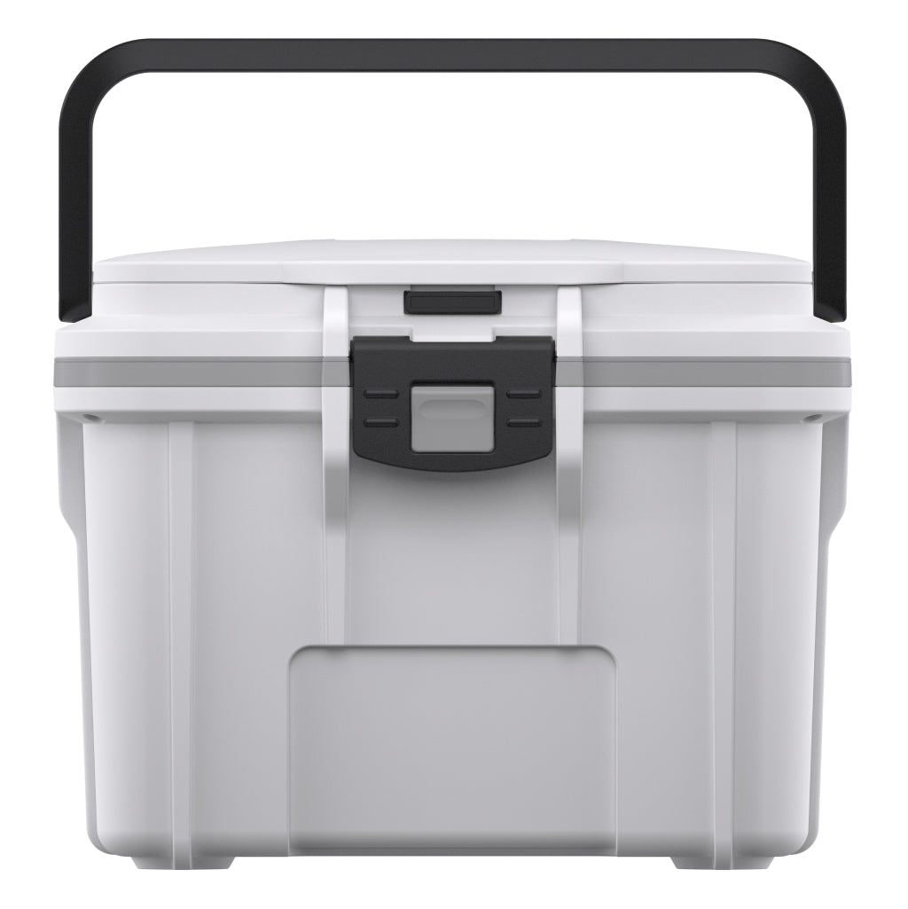 White / Grey Pelican 8QT personal cooler &amp; dry box front