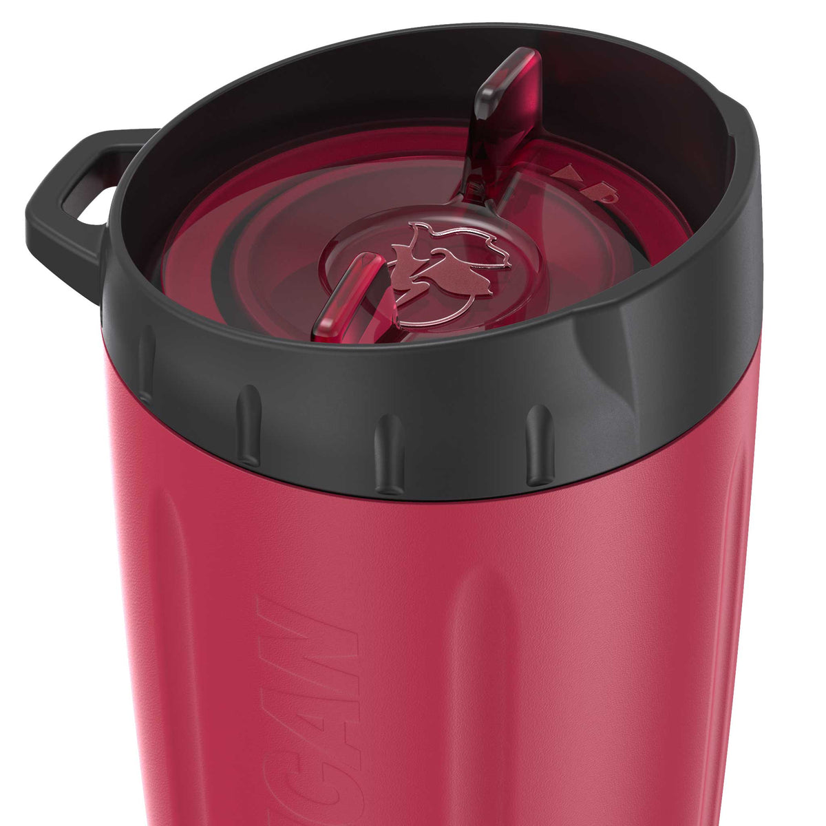 Pelican 16oz dayventure tumbler cup red up close lid